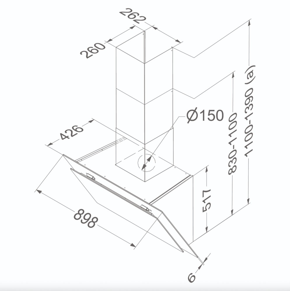 Novy Dampkap zonder motor 7835