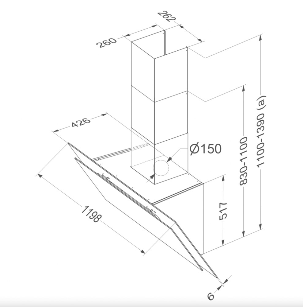 Novy Dampkap wand/schouw 7841