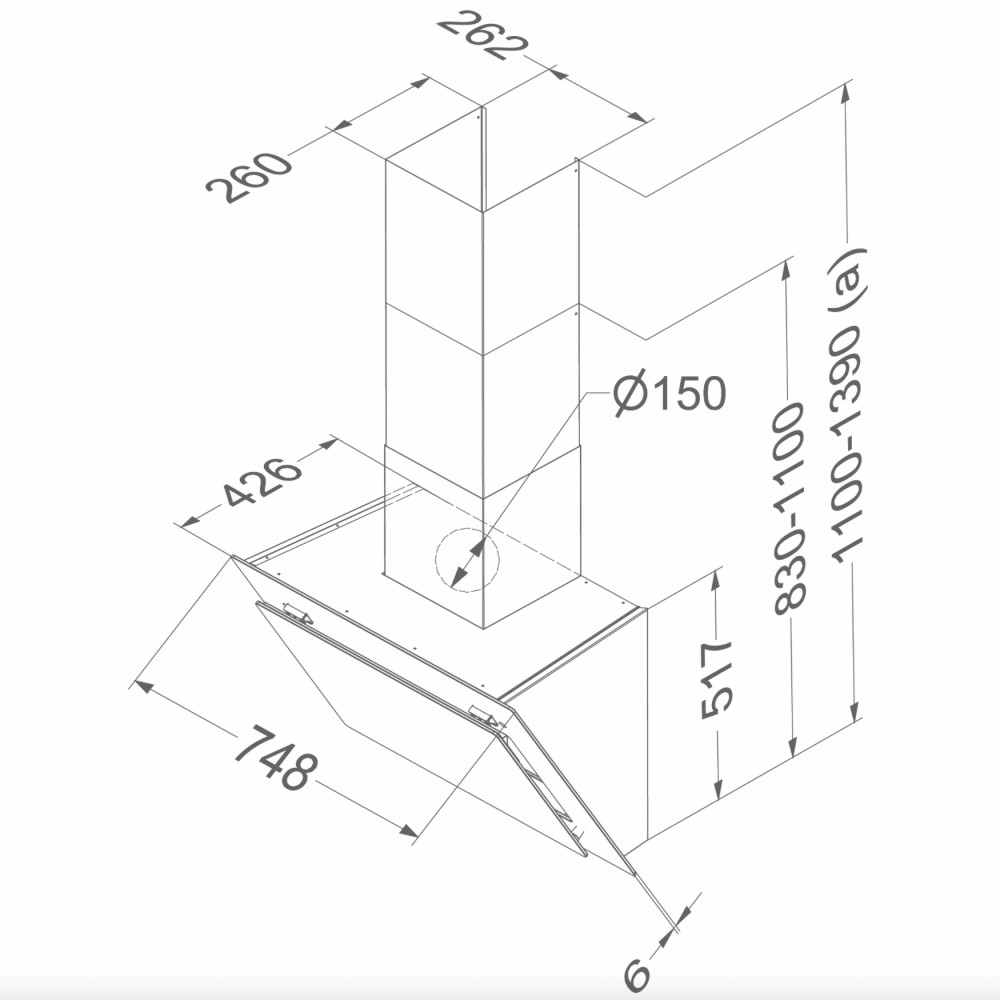 Novy Dampkap wand/schouw 7851  
