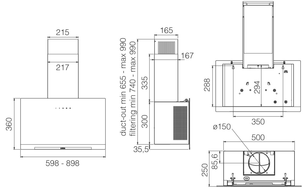 Elica Dampkap wand/schouw PRF 0166940