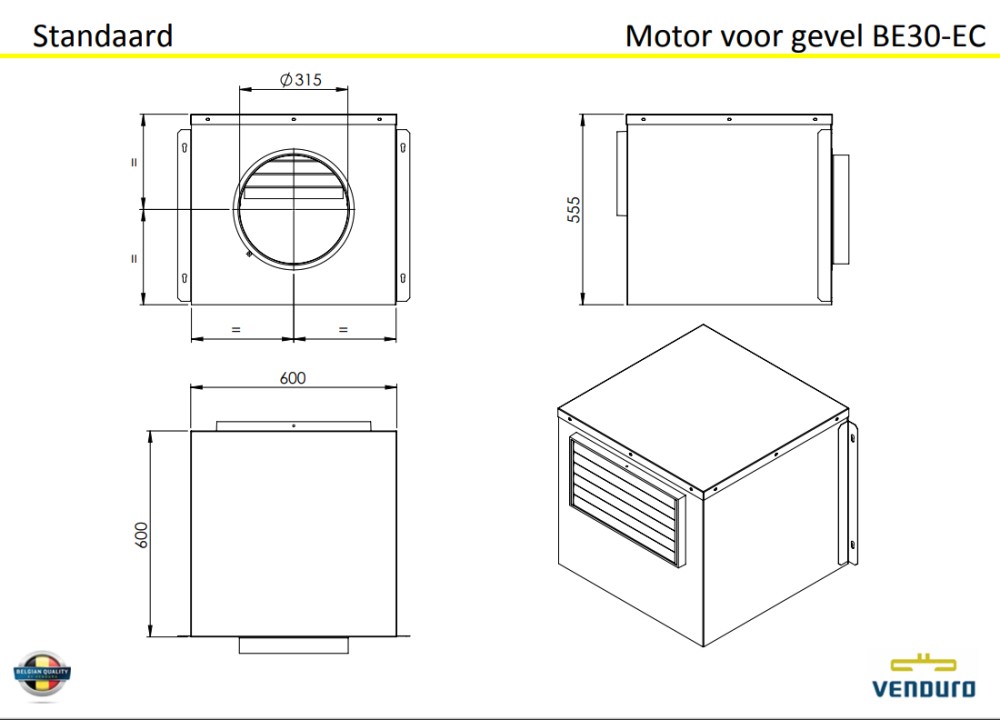 Venduro Dampkap toebehoren B-EC-BG 30