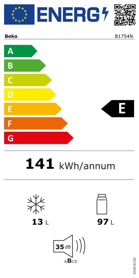 Beko inbouw koelkast 88 cm hoog B 1754 N