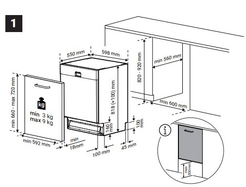 Beko Vaatwasser volledig integreerbaar 60cm BDIN 16O 30