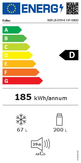 Frilec Koelvriescombinaties inbouw BERLIN 299-E-NF-080 D