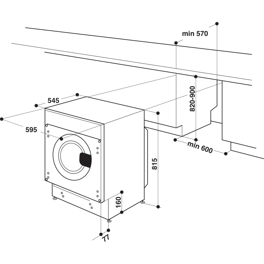 Whirlpool Inbouw Wasmachine BIWMWG 91485 EU