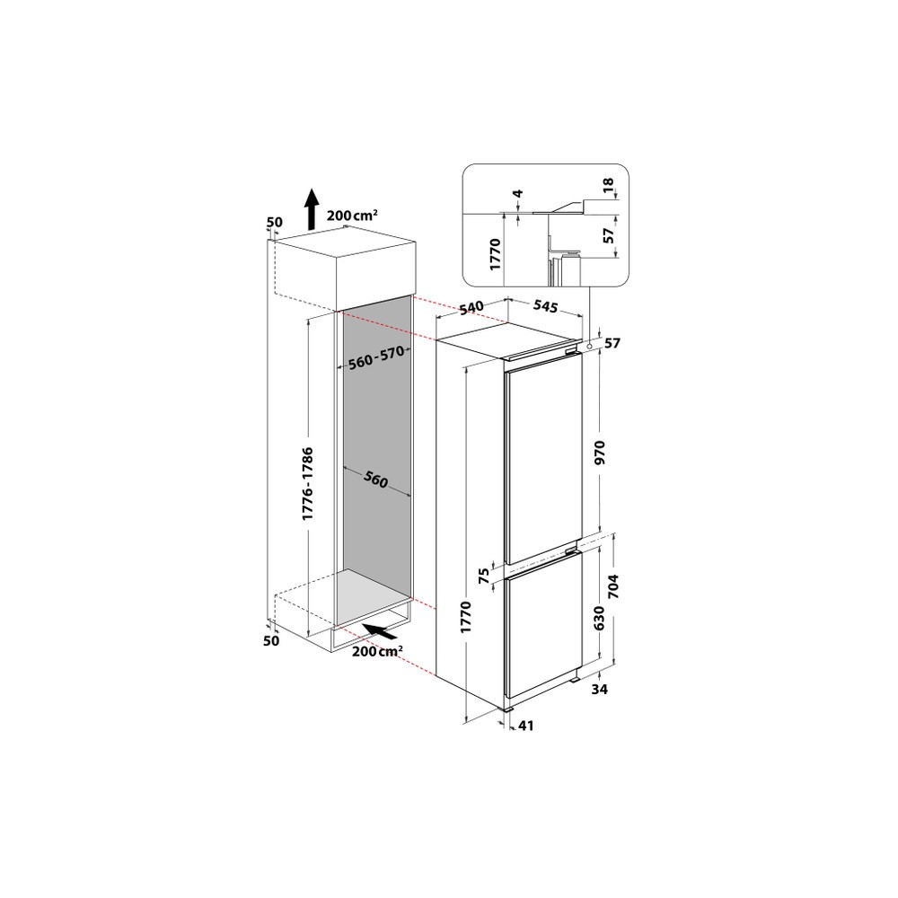 Bauknecht Koelvriescombinaties inbouw BKGIL 18S 12