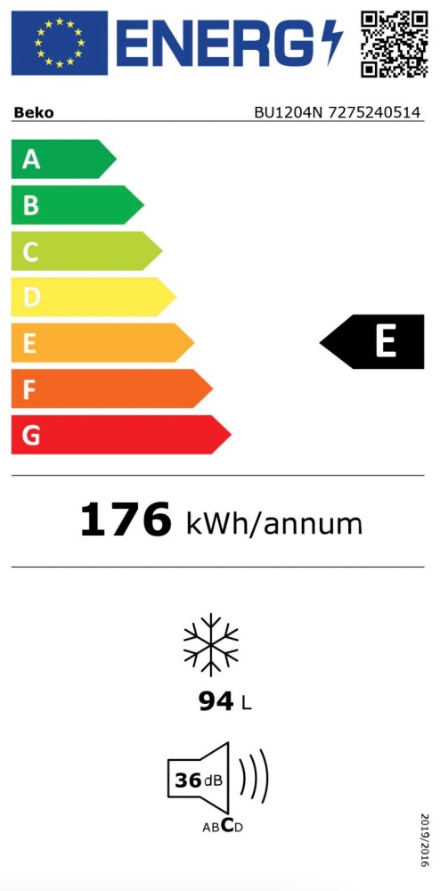 Beko Diepvries inbouw < 82 cm BU 1204 N