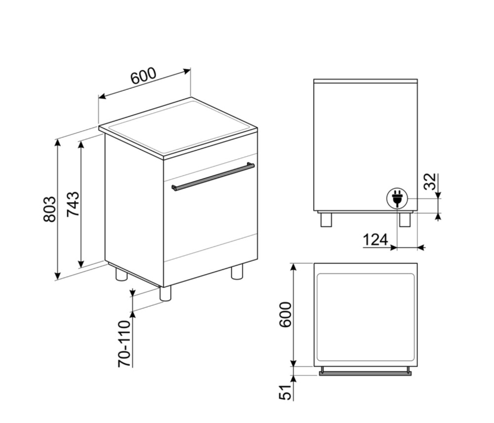 Smeg Fornuis inductie kookplaat  C 6IMXT 2
