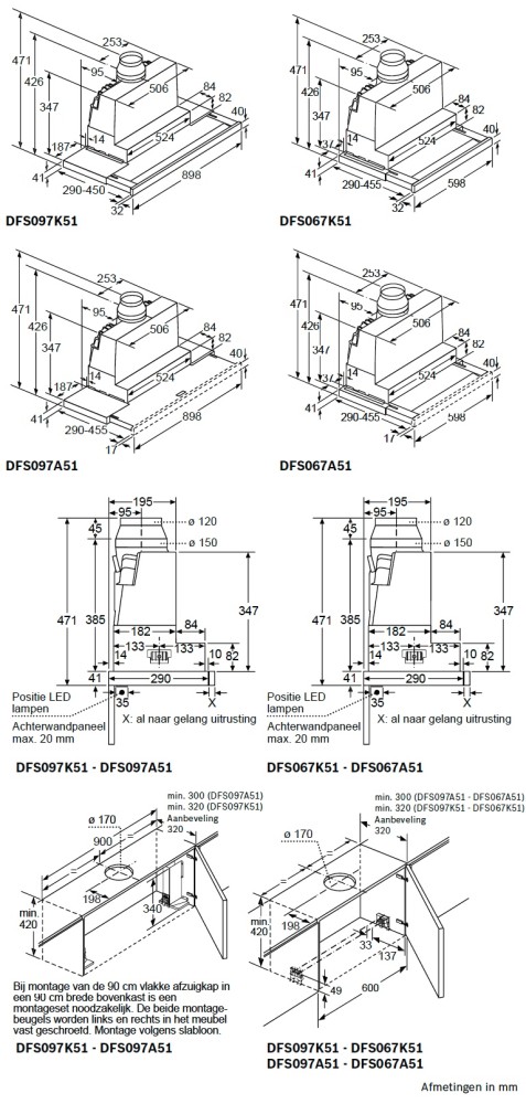 Bosch Dampkap telescopisch DFS 067A 51