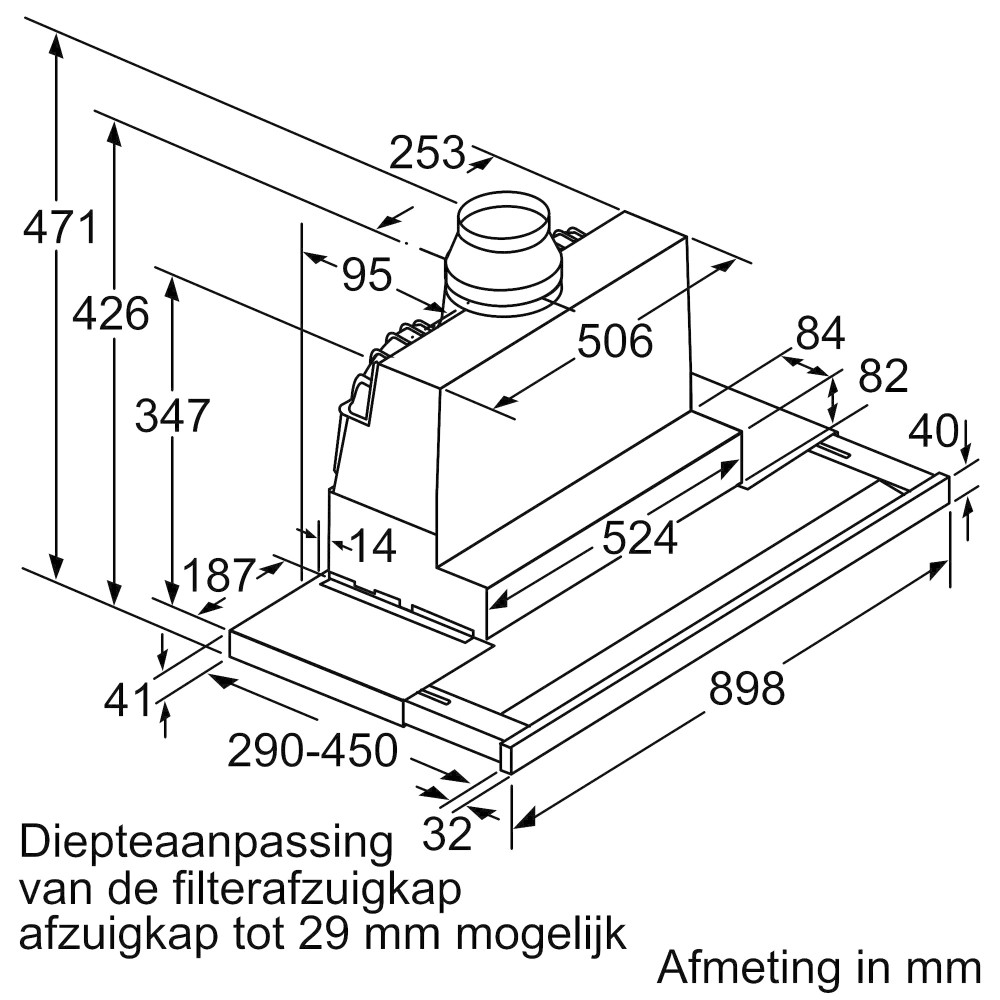 Bosch Dampkap telescopisch DFS 097K 51