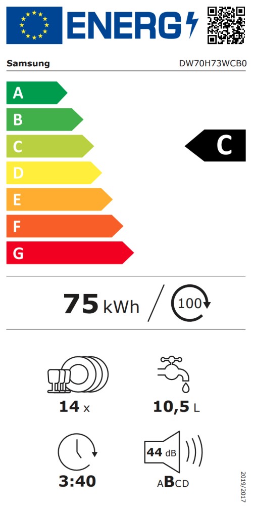 Samsung Vaatwasser volledig integreerbaar 60cm DW 70H73WCB 0