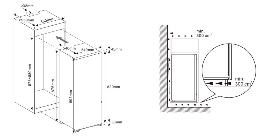Exquisit inbouw koelkast 88 cm hoog EKS 131-4-040 E