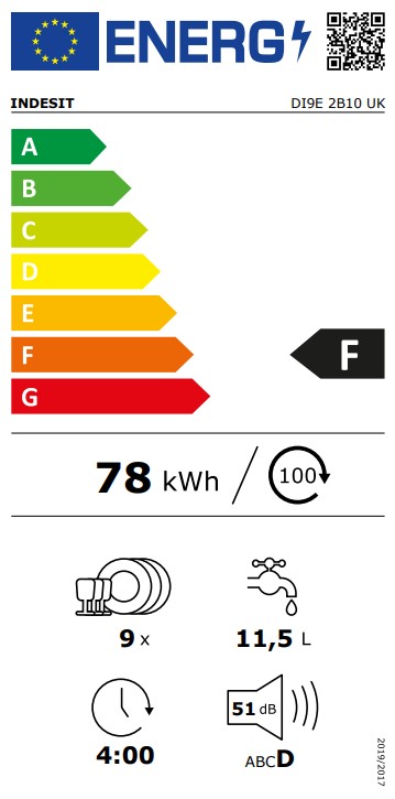 Indesit / by Whirlpool Vaatwasser volledig integreerbaar 45cm DI 9E-2B 10