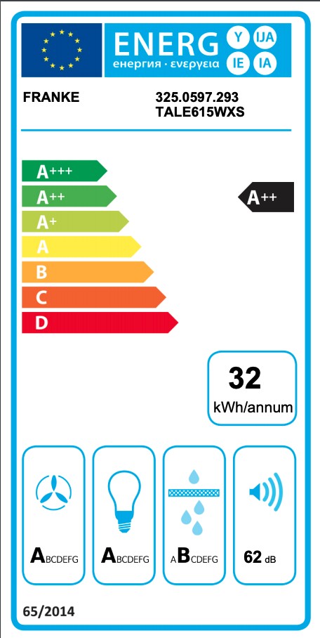 Franke Dampkap wand/schouw TALE 615 WXS