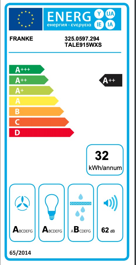 Franke Dampkap wand/schouw TALE 915 WXS