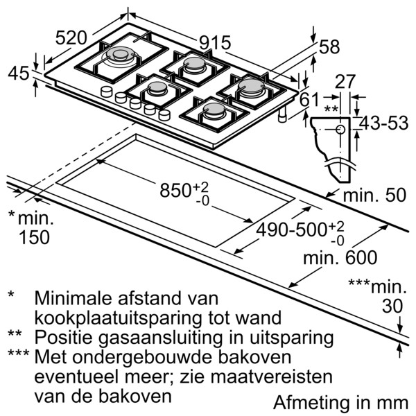 Siemens Kookplaat gas EP 9A6MI 40