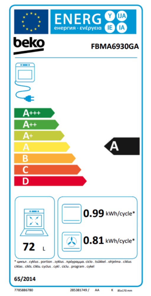 Beko Fornuis inductie kookplaat FBMA 6930 GA