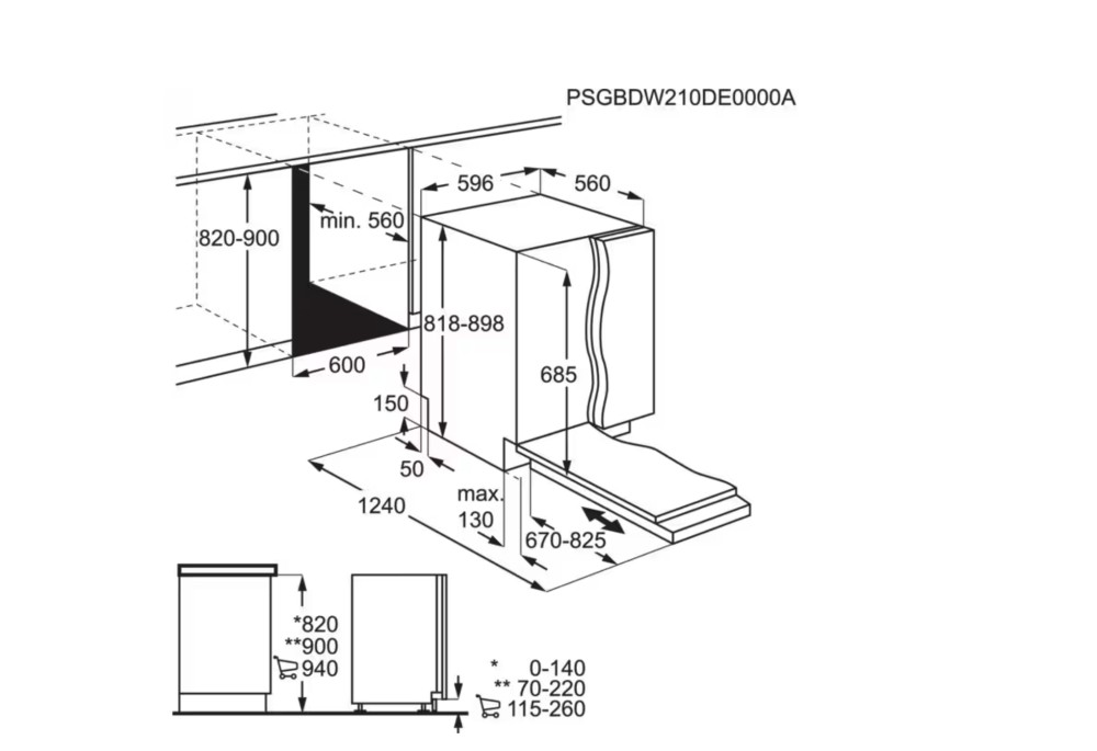 AEG Vaatwasser volledig integreerbaar 60cm FSE 77708 P*