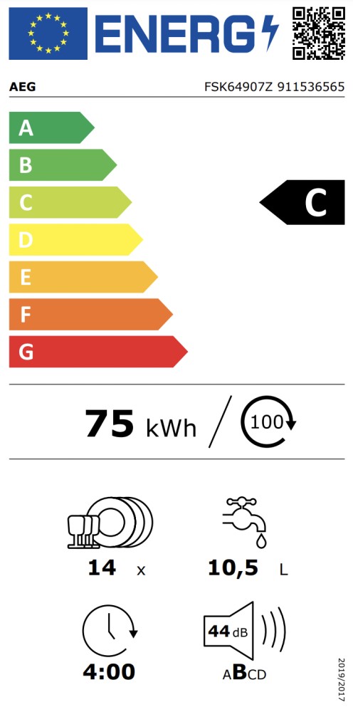 AEG Vaatwasser volledig integreerbaar 60cm FSK 64907 Z*