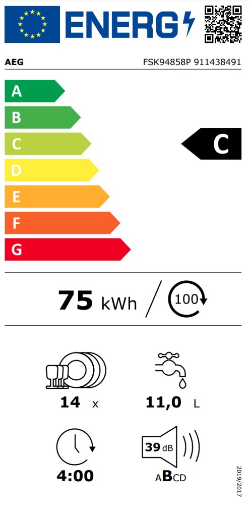 AEG Vaatwasser volledig integreerbaar 60cm FSK 94858 P