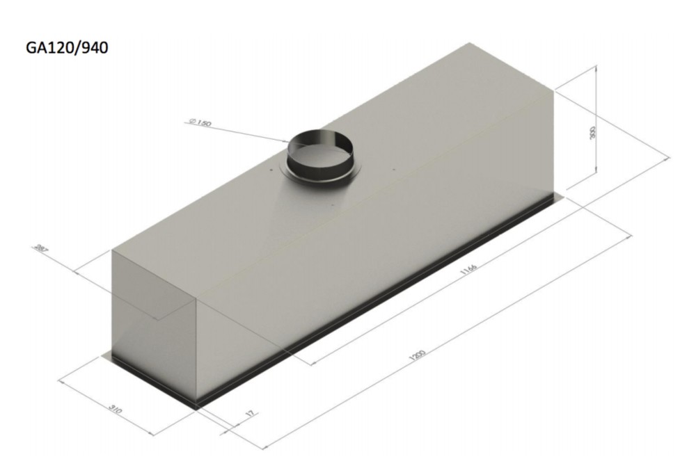 Venduro Dampkap inbouwgroep GA 120