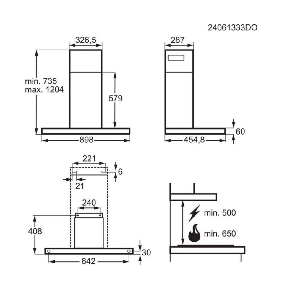 AEG Dampkap wand/schouw GB 87D91 CB
