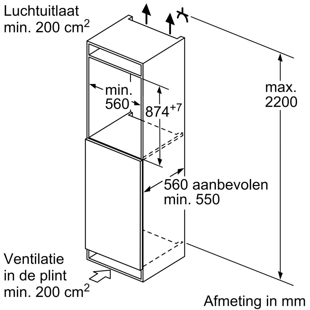 Bosch Diepvries inbouw 88cm GIV 21ADD 0