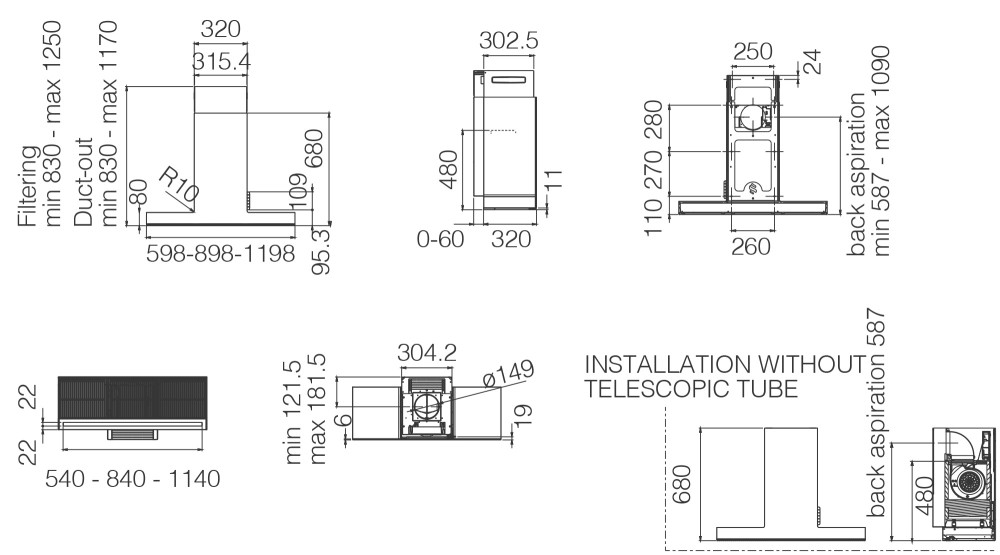 Elica Dampkap wand/schouw PRF 0146264