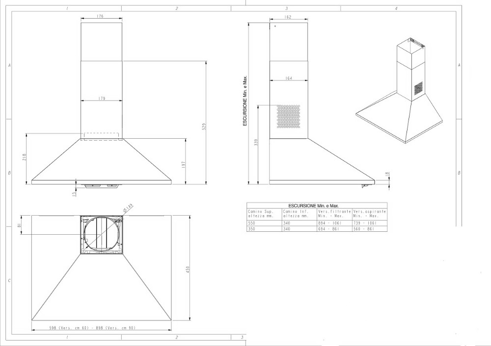Beko Dampkap wand/schouw HCP 61310 I