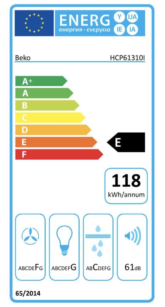 Beko Dampkap wand/schouw HCP 61310 I