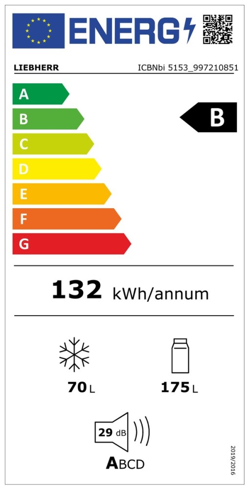 Liebherr Koelvriescombinaties inbouw ICBNBI 515320