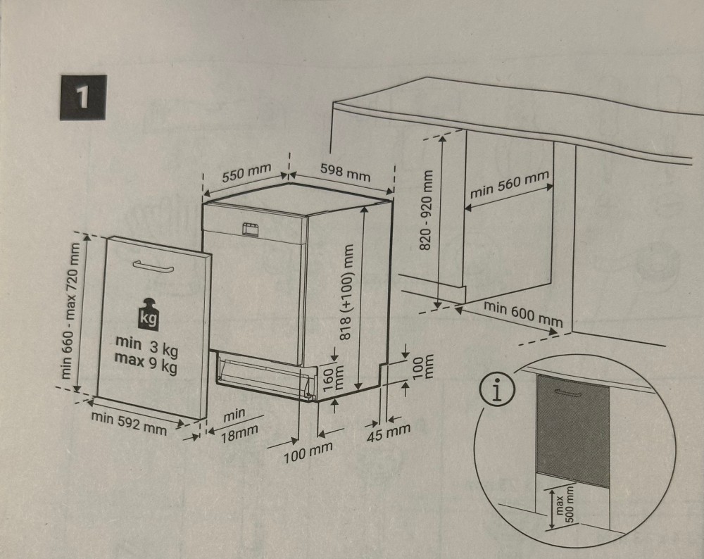 Beko Vaatwasser volledig integreerbaar 60cm BDIN 38561C 2