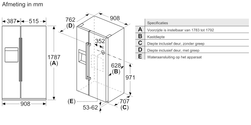Siemens Side/Side + 3 en 4 deurs KA 93 GAIEP