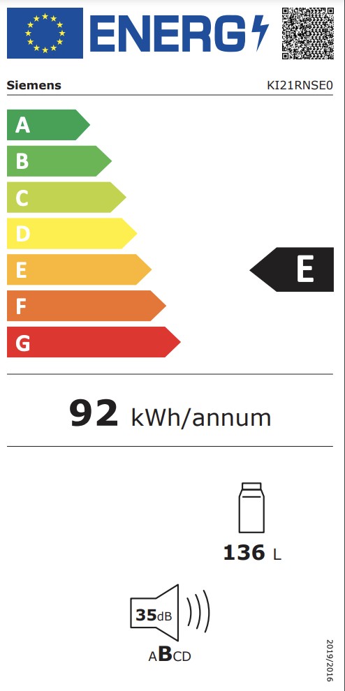 Siemens  inbouw koelkast 88 cm hoog KI 21RNSE 0
