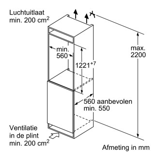 Siemens Koelkast inbouw 122 cm hoog KI 41R2FE 0