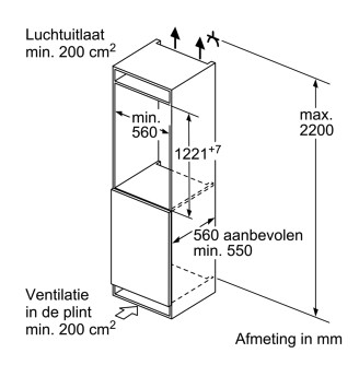 Siemens Koelkast inbouw 122 cm hoog KI 42LVFE 0