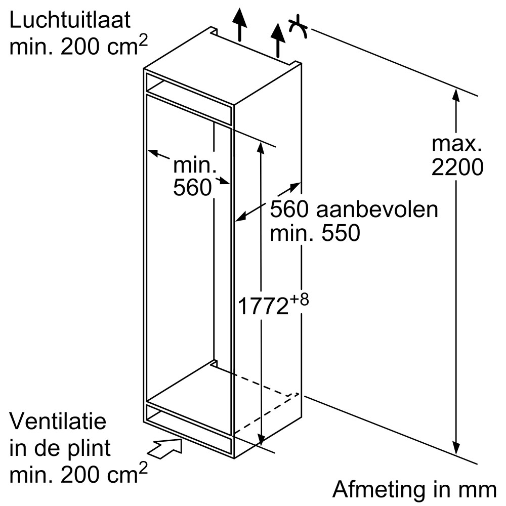 Bosch Koelvriescombinaties inbouw KIV 86NSE 0