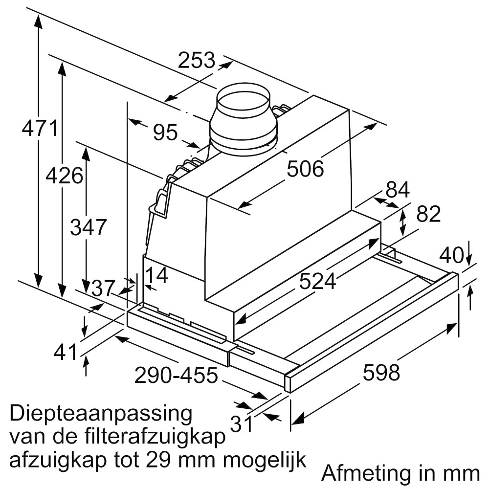 Siemens Dampkap telescopisch LI 67SA 671