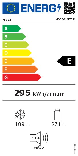 Midea Side/Side + 3 en 4 deurs  MDRS 619FIE 46