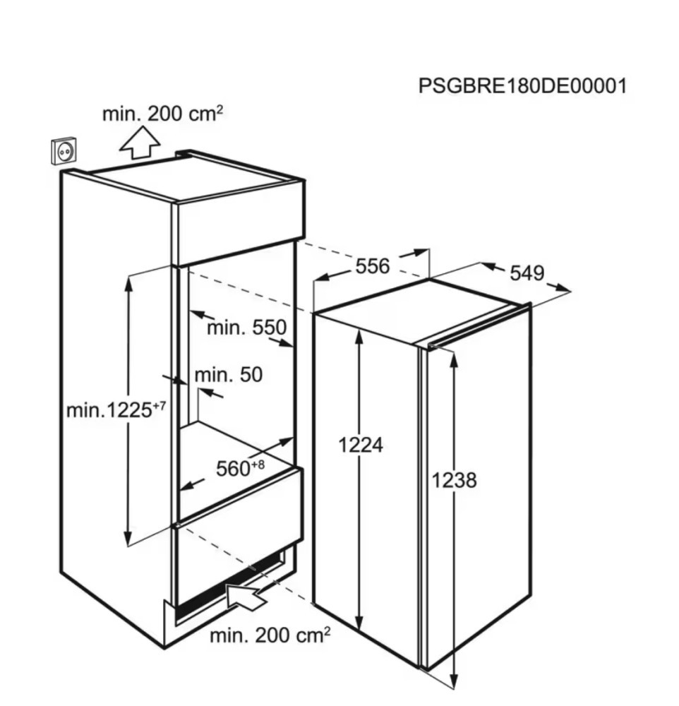 AEG Diepvries inbouw 122cm NAB 7N12 EC