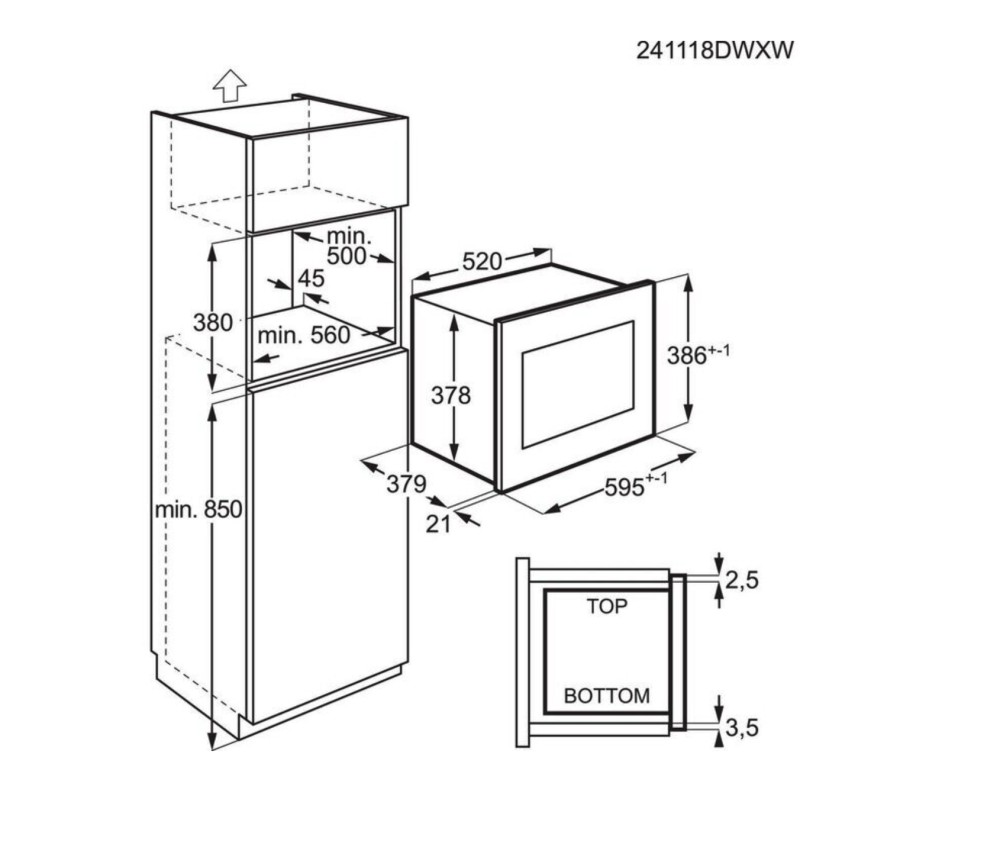 AEG Microgolfoven inbouw met grill NMS 5G251 EB