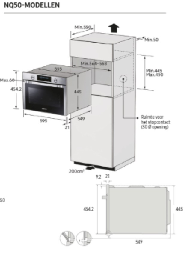 Samsung Combi : oven + stoom NQ 50T9939 BD 