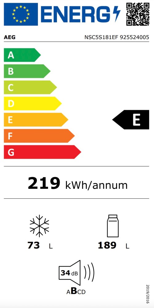 AEG Koelvriescombinaties inbouw NSC 5S181 EF