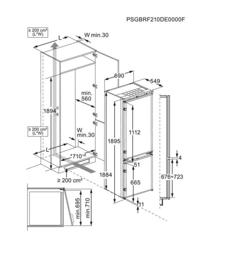 AEG Koelvriescombinaties inbouw NSC 7P751 CS