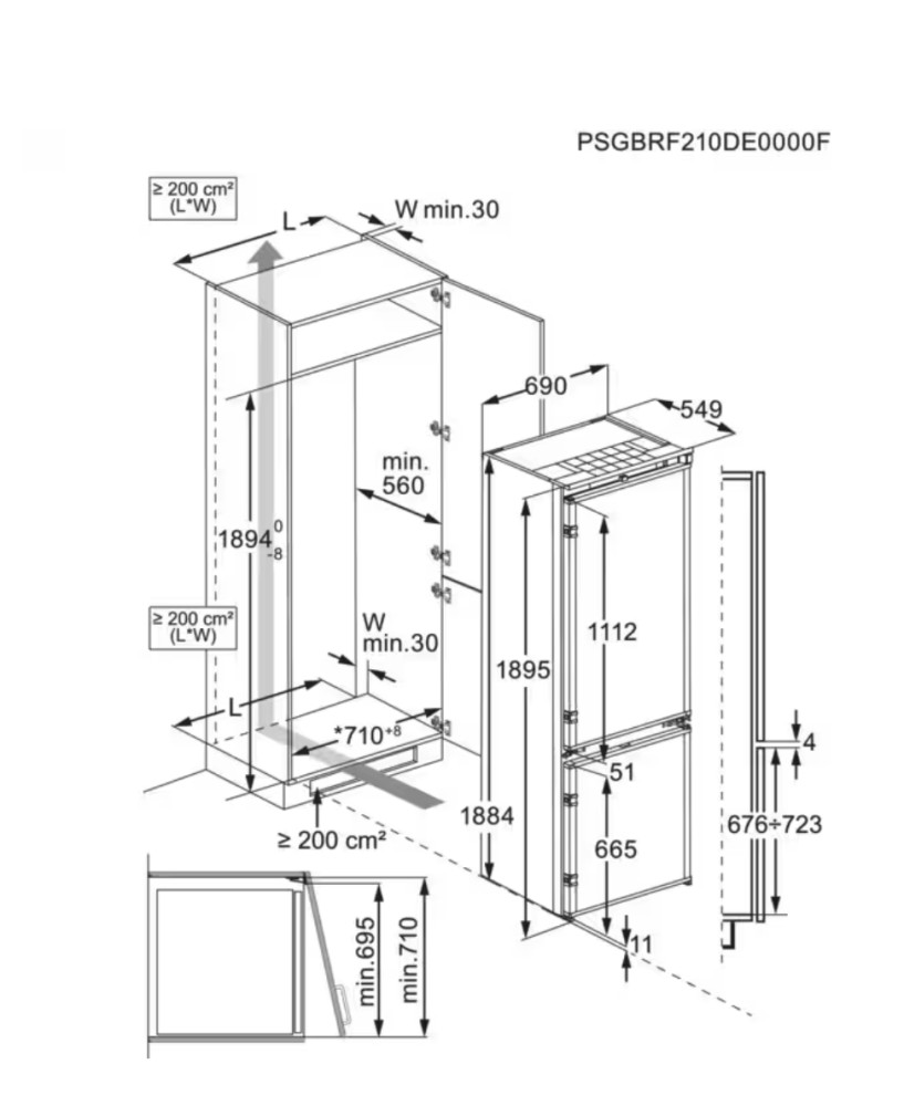 AEG Koelvriescombinaties inbouw NSC 7P751 DS
