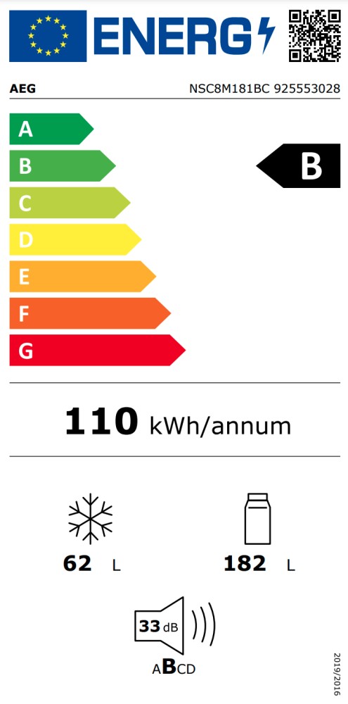 AEG Koelvriescombinaties inbouw NSC 8M181 BC