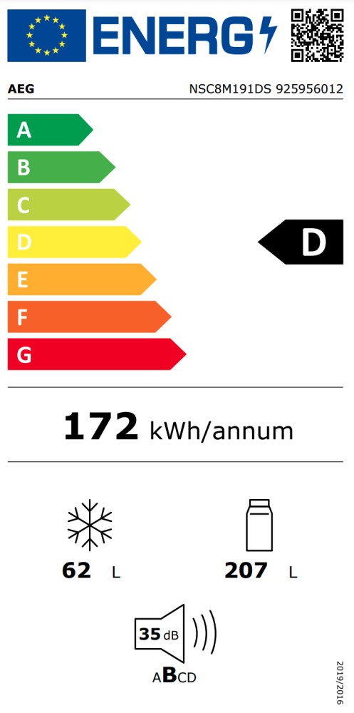 AEG Koelvriescombinaties inbouw NSC 8M191 DS