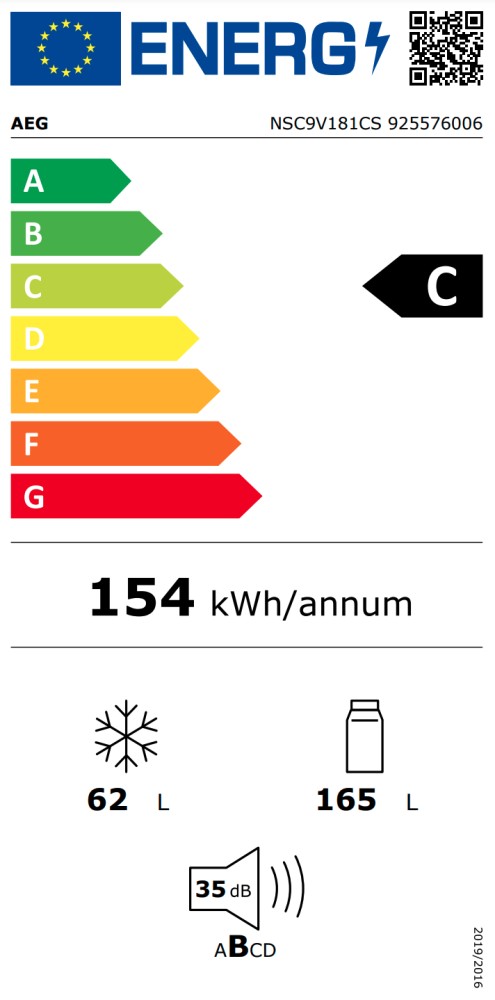 AEG Koelvriescombinaties inbouw NSC 9V181 CS