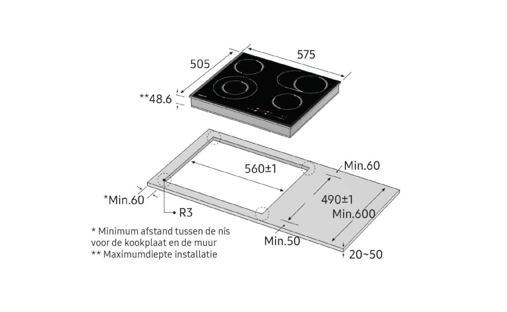 Samsung Kookplaat vitrokeramisch NZ 64F5RD9 AB