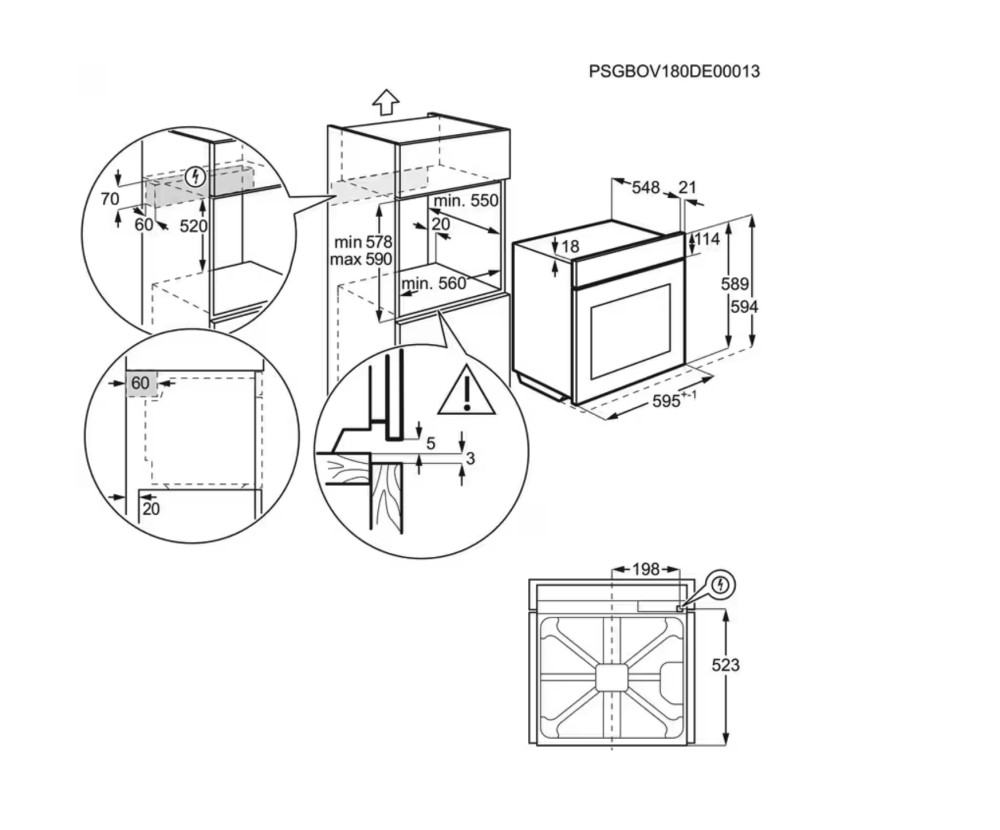 AEG Multifunctie oven OR 6PB52 WSB